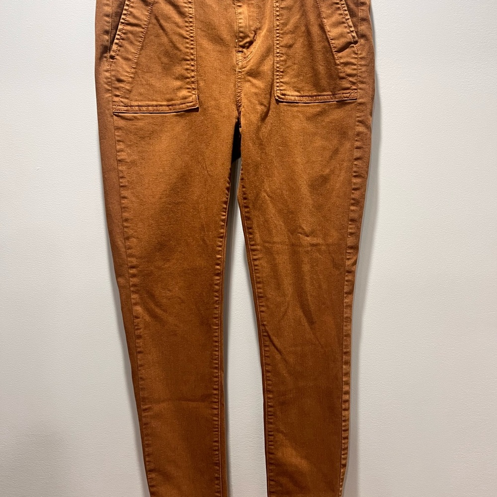 American‎ Eagle Next Level Hi Rise Jeggings Womens Denim Brown Jeans, 10 Regular
